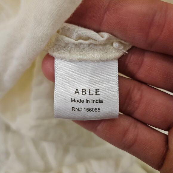 Able Dress Womens Size S Jane Maxi Local Global Antique Yellow White Tiered - Picture 13 of 14